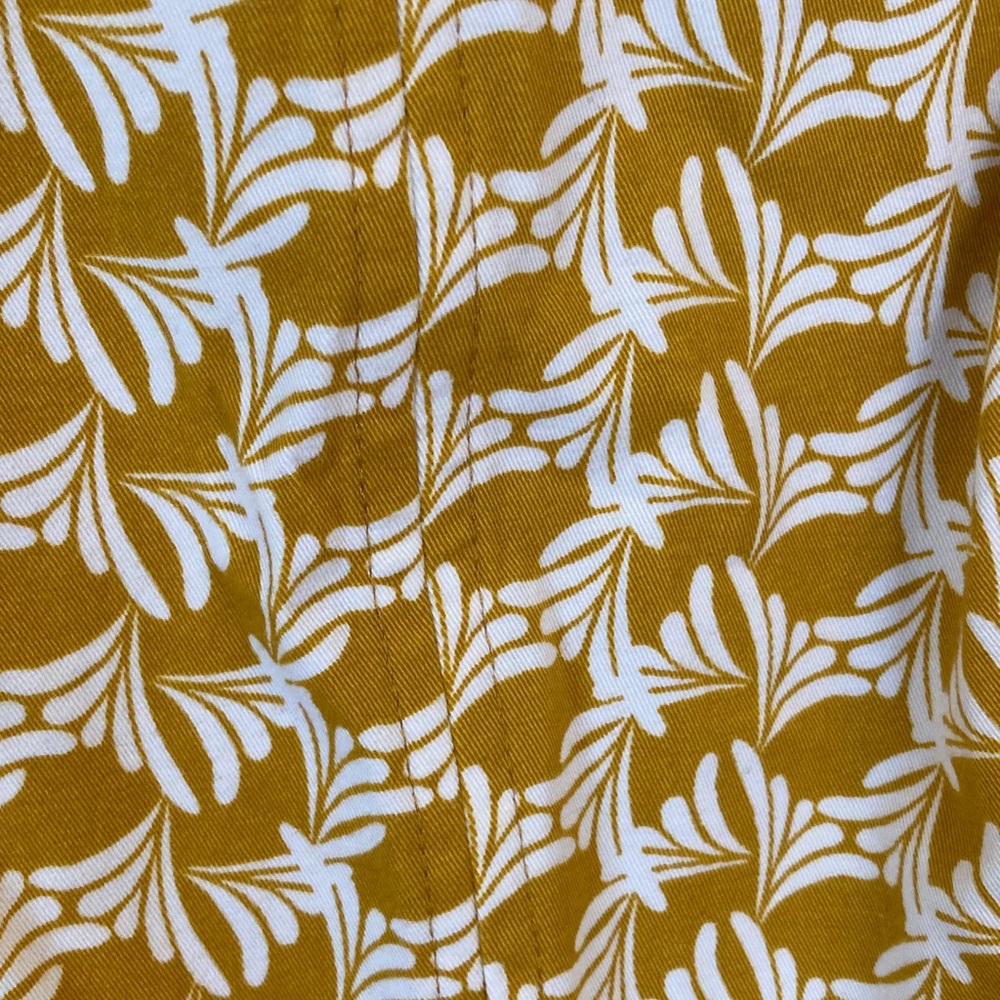 Boden Mustard Yellow & White Printed Sleeveless Shift Dress - Picture 5 of 10